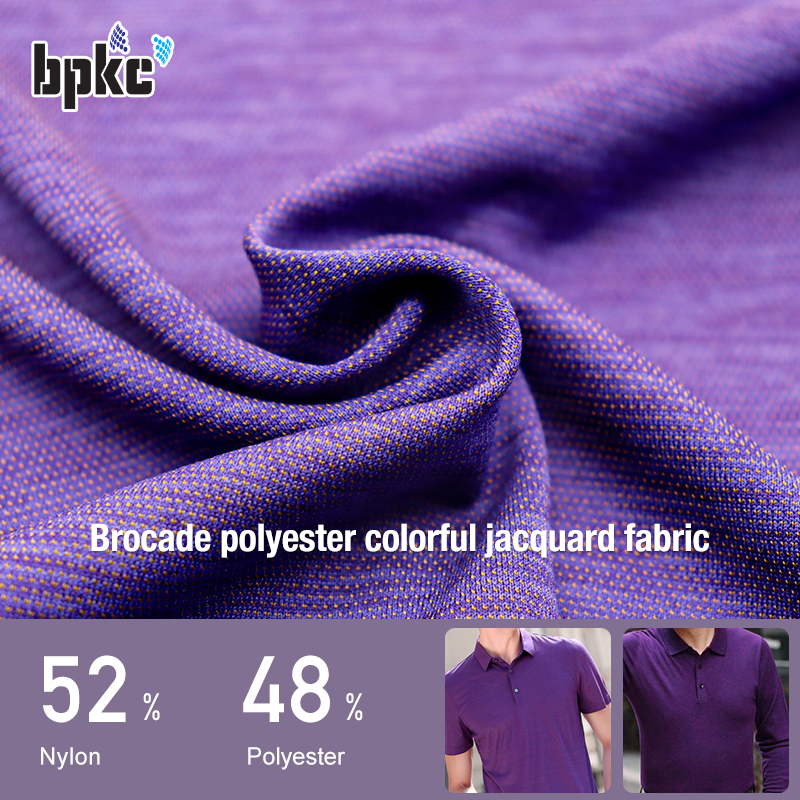 Brocade polyester colorful jacquard fabric